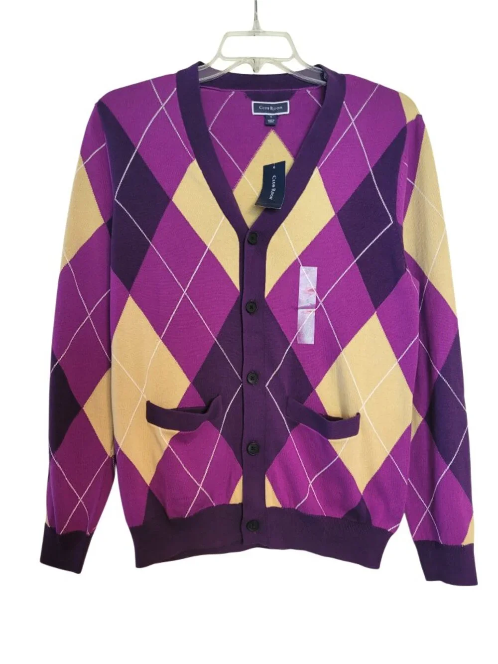Club Room Argyle Collegiate Cotton Cardigan
